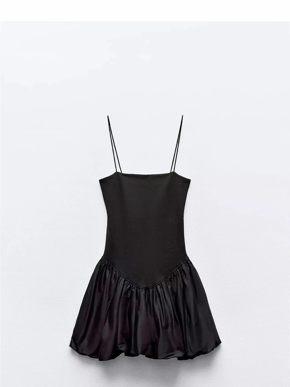 Zara Balloon Effect Mini Dress Black